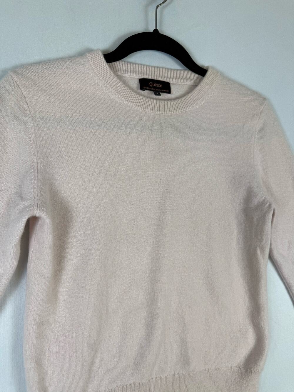 Quince 100% Mongolian Cashmere Crewneck Sweater Blush Pink Size S